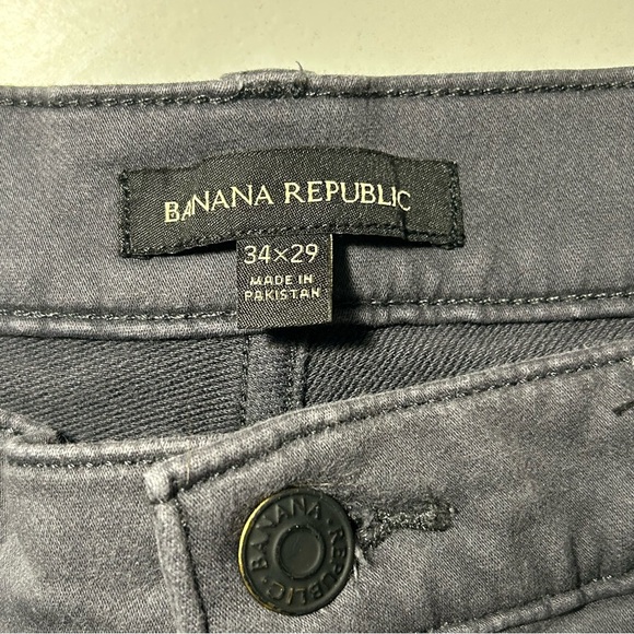 Banana Republic Mens 5-Pocket Slim Fit Pants Gray 34x29 Stretch Cotton Twill F23 - Picture 5 of 8